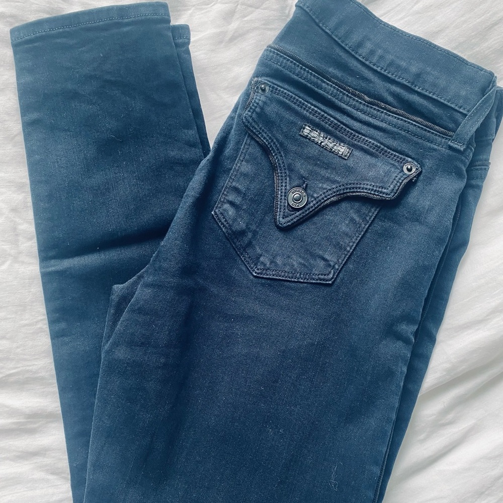 Hudson Jeans Women's Dakota Piped Skinny Jean in Midnight Blue, Size 28
